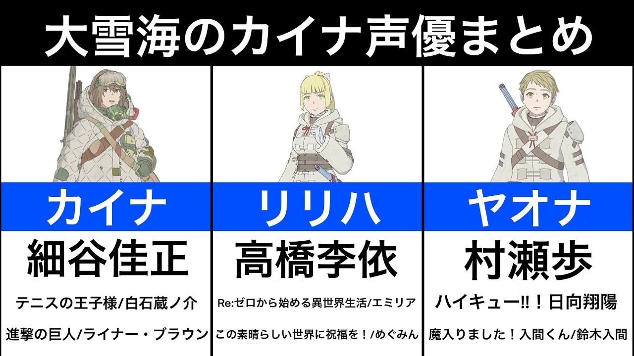 【大雪海のカイナ】声優まとめ