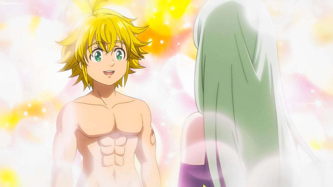 七つの大罪 | エリザベス・が自分の裸を見つけるとメリオダスは興奮する |  Meliodas gets excited when Elizabeth sees his naked body