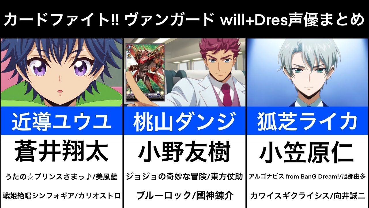【カードファイト!! ヴァンガード will+Dress 】声優まとめ