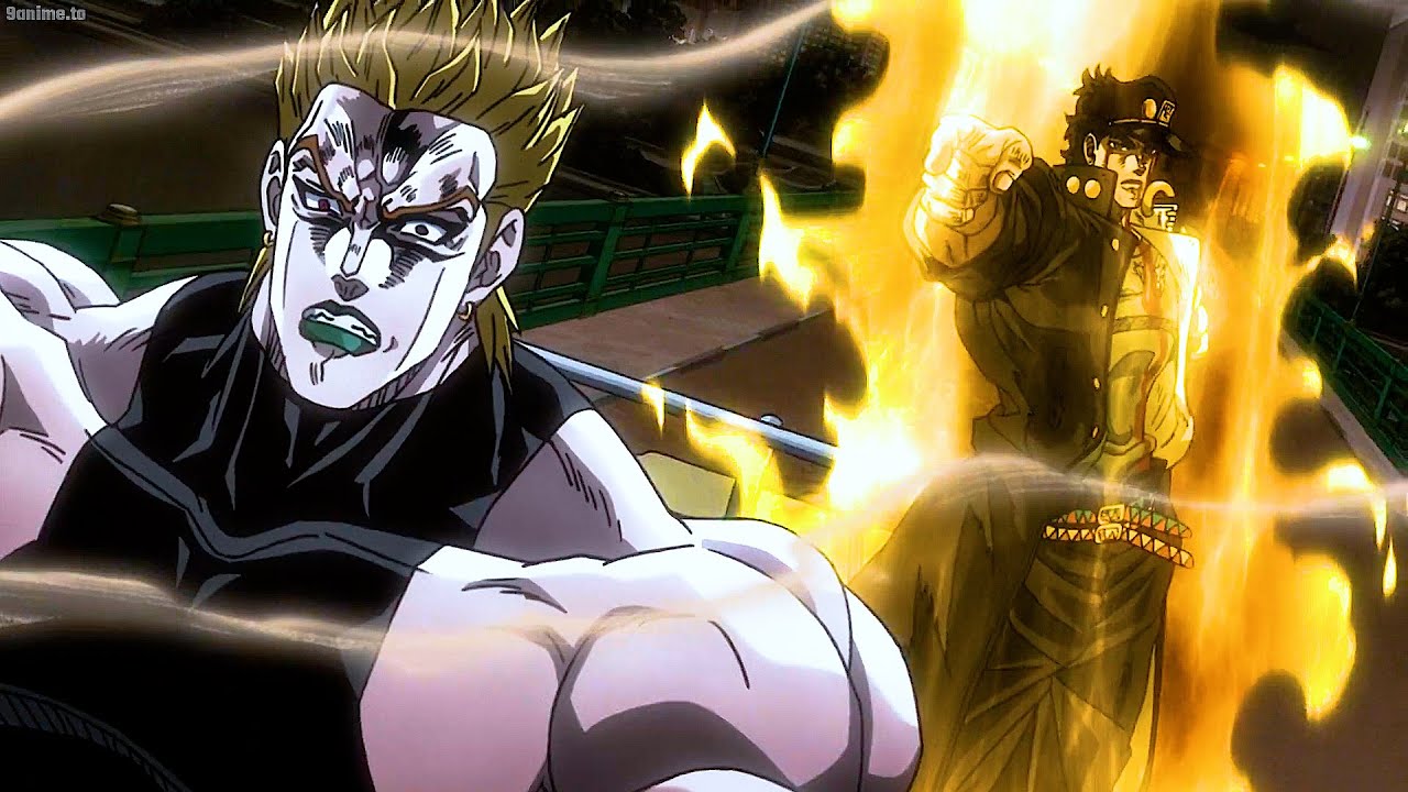 ジョジョ- 承太郎 は、死の瞬間が来たことを知った ディオ の驚きにちょうど間に合うように時間を止めました