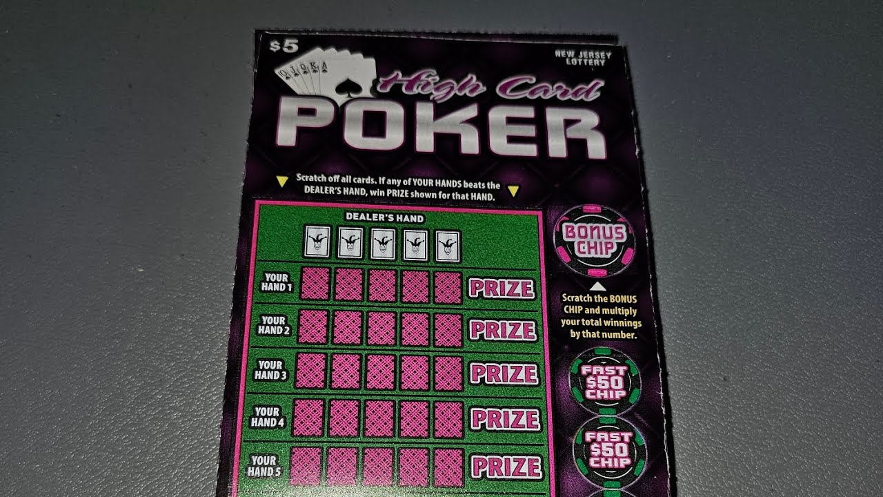 5 Tickets High Card Poker NJ Lottery Scratch Off Tickets