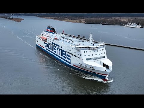 Maiden call Polferries NOVA STAR at Świnoujście | Drive through Canal Piastowski to Szczecin