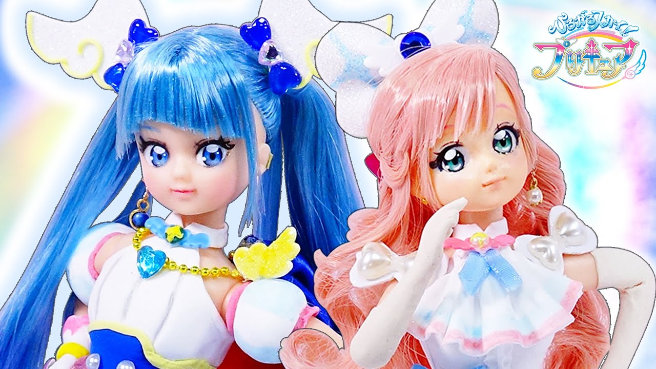 リカちゃんがプリキュアに変身❤️ひろがるスカイ！プリキュアのキュアスカイ、キュアプリズムにメイクと粘土衣装でリメイク変身DIY🌈ひろぷり工作🌼100円ショップの材料で手作り✨声真似