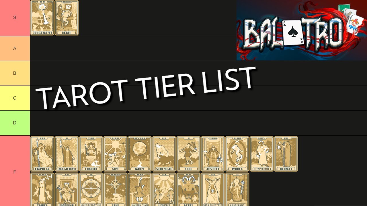 Balatro: Tarot Card Tier List