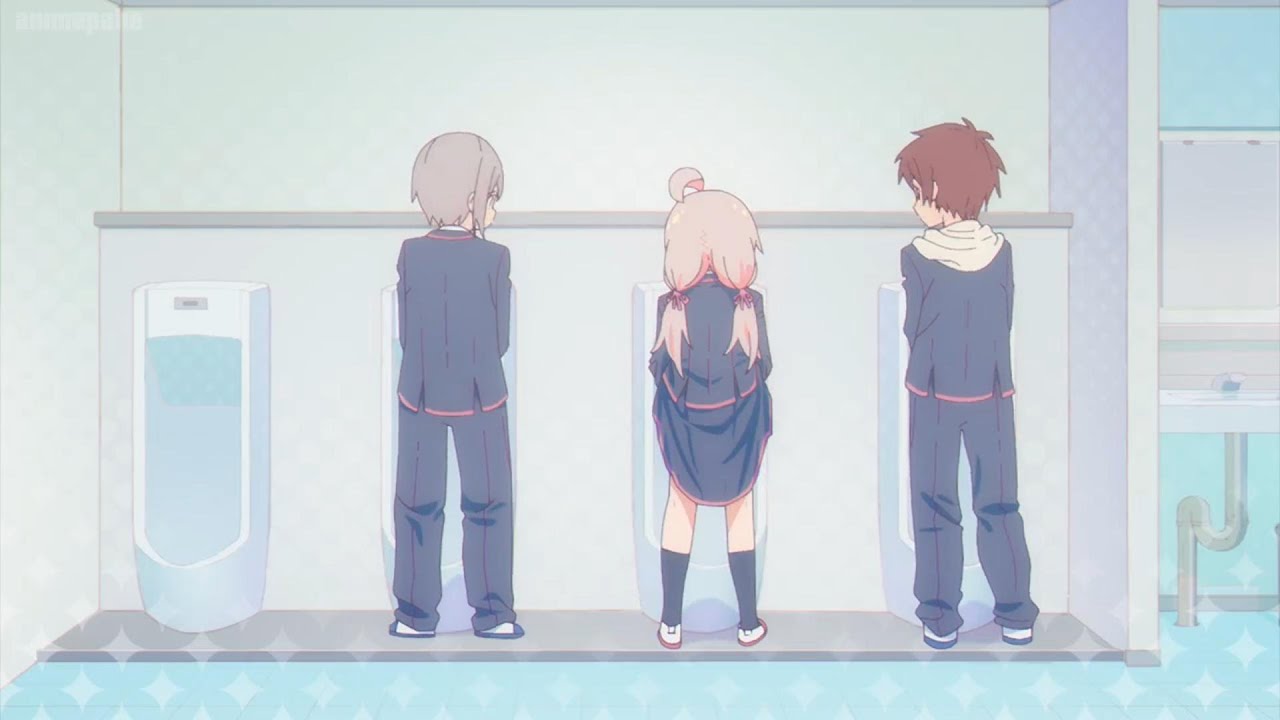 Mahiro tries to enter the Men's bathroom ~ Oniichan wa Oshimai Episode 6, お兄ちゃんはおしまい
