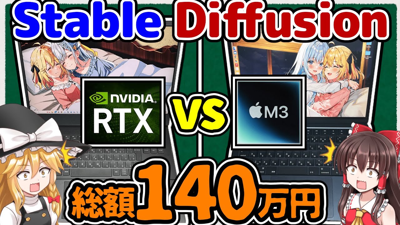 【検証に140万円】M3 MacBook AirだったらStable Diffusionも快適なんじゃね？【ゆっくり解説】