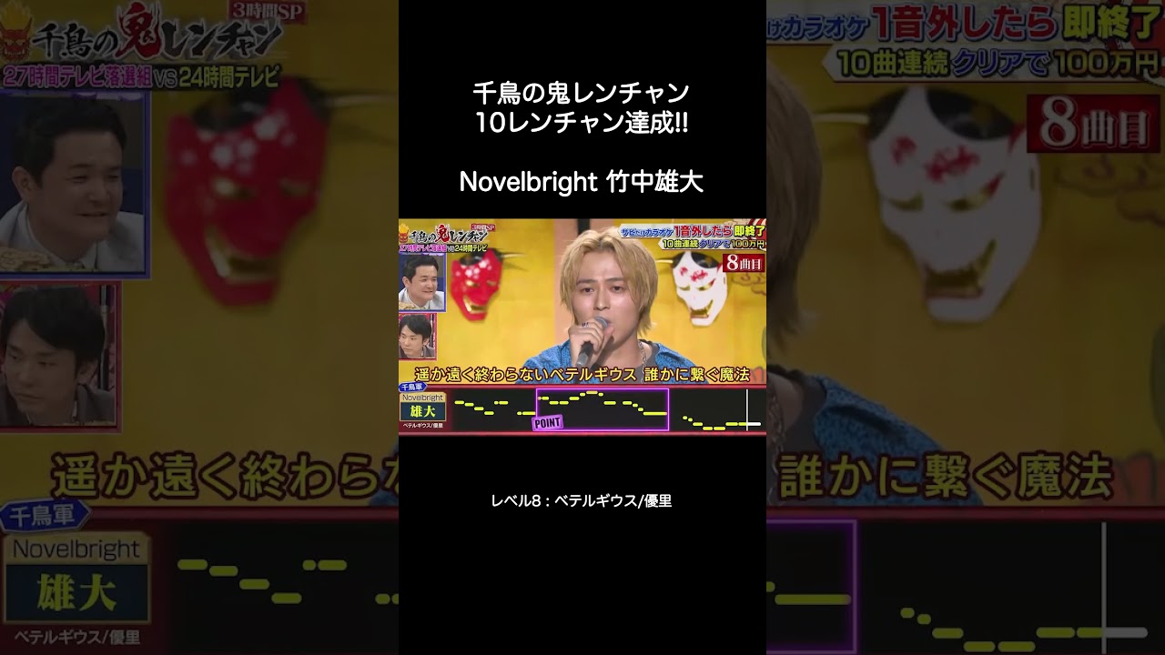 Novelbright 竹中雄大「ベテルギウス」優里【千鳥の鬼レンチャン】