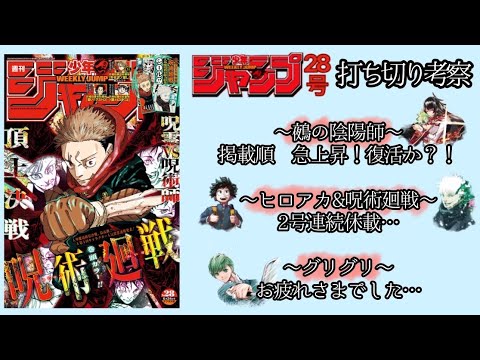 ジャンプ28号　打ち切り考察！！グリグリ最終回・・・。極ネクはセンター配布なし・・・【週刊少年ジャンプ】