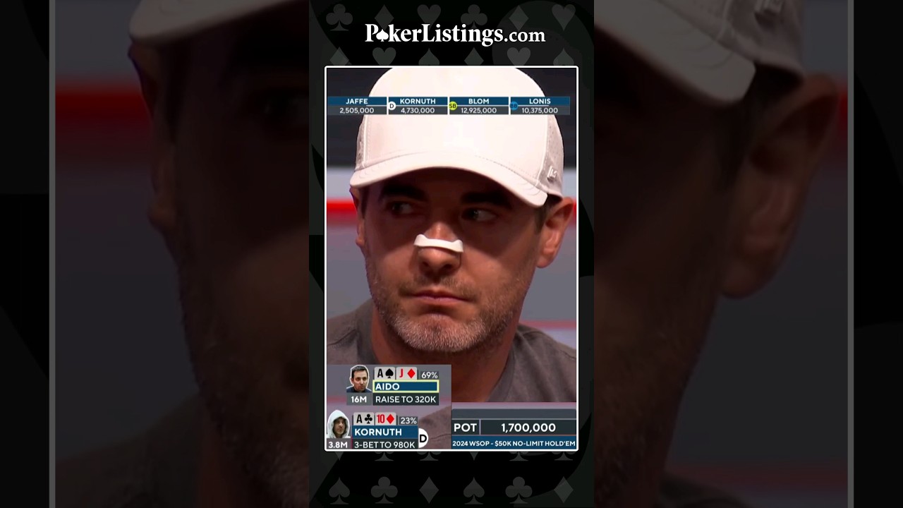 Kornuth finds a perfect turn card?! 50k WSOP High Roller! #poker #wsop #cooler