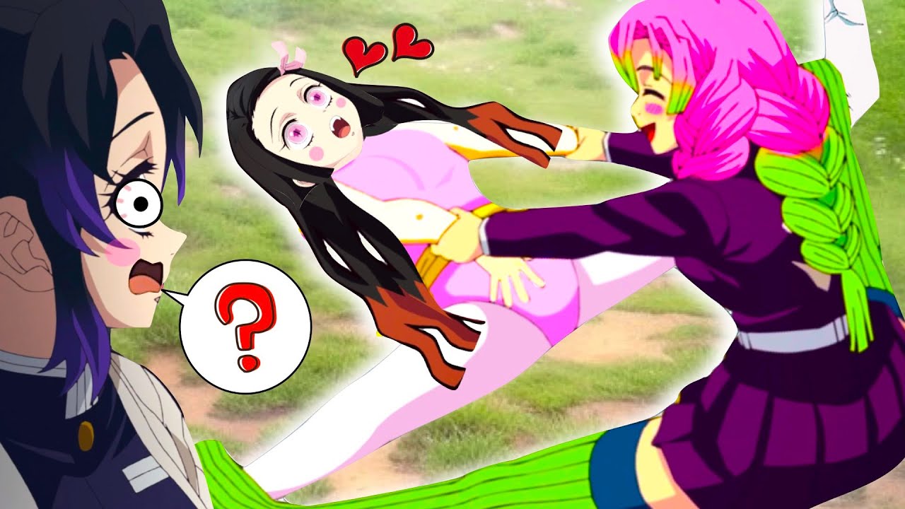 【鬼滅の刃】禰󠄀豆子がレオタードで蜜璃にほぐされるアニメ /Demon Slayer:Nezuko gets stretched by Mitsuri