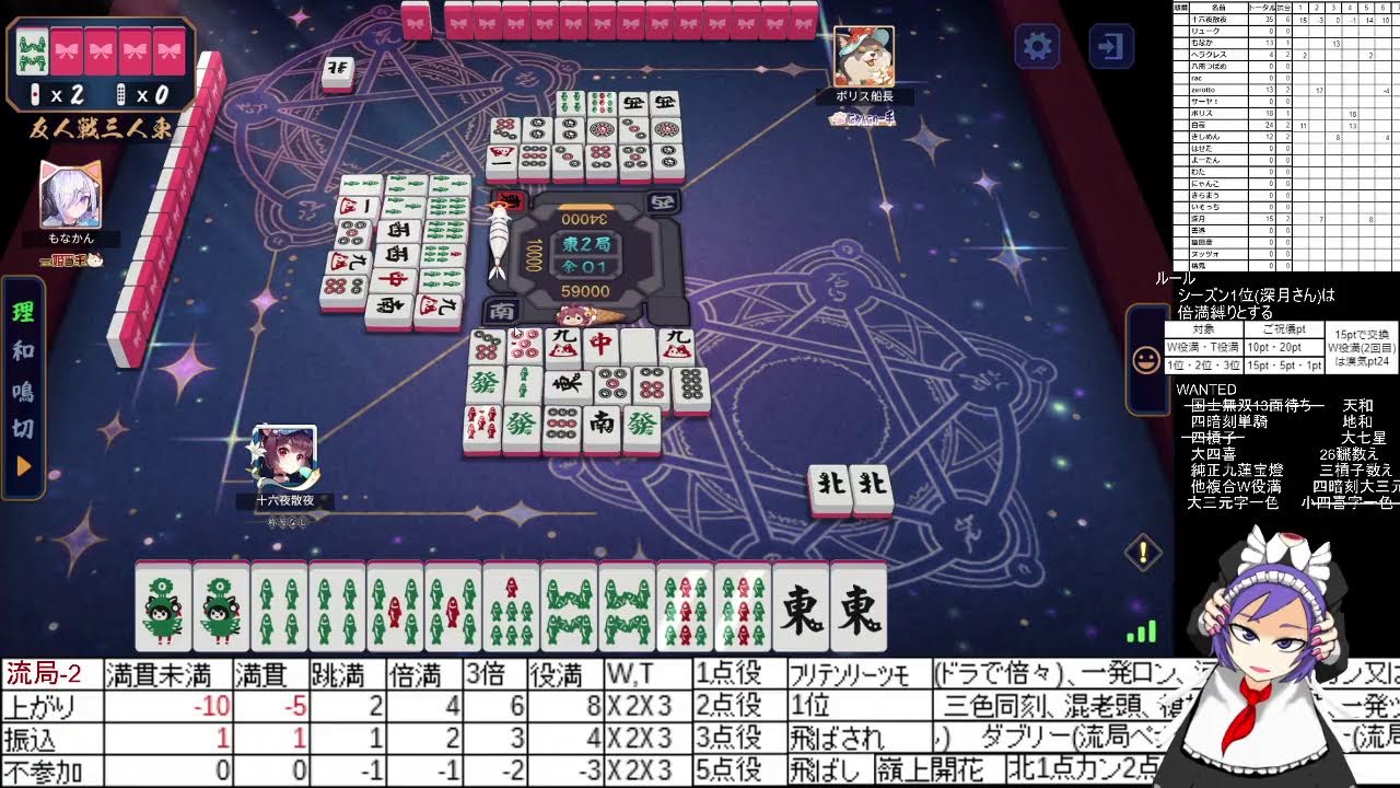 ポイント制漢気麻雀【漢気雀魂】＃606(シーズン69！)