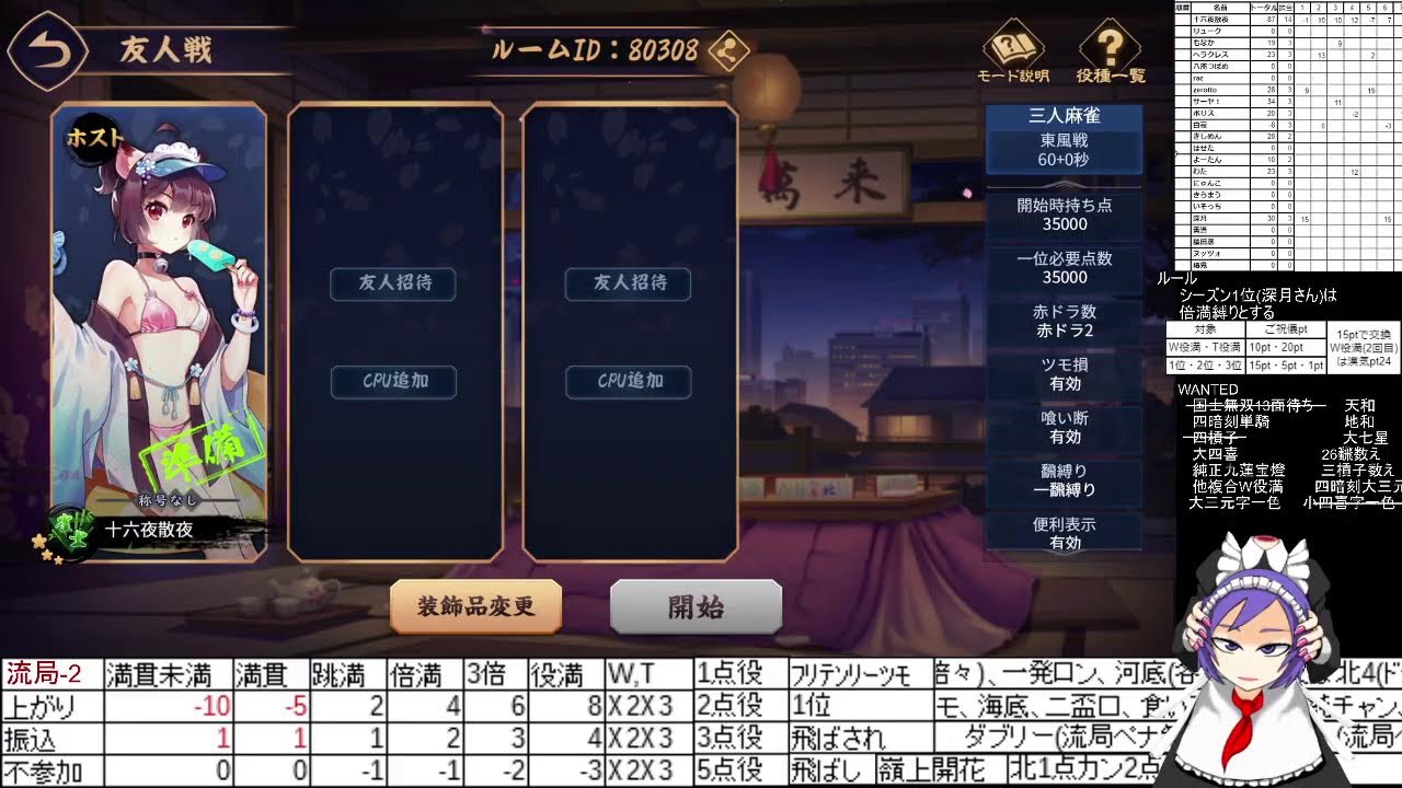 ポイント制漢気麻雀【漢気雀魂】＃605(シーズン69！)