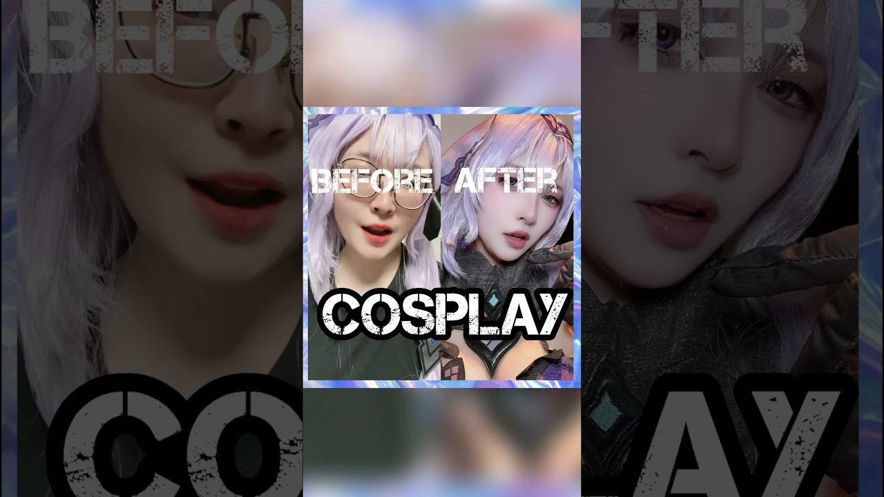 【#Cosplay】ブラックスワンコスプレメイクBefore After‪🫶 #honkaistarrail #Blackswan #HoYocreators #shorts
