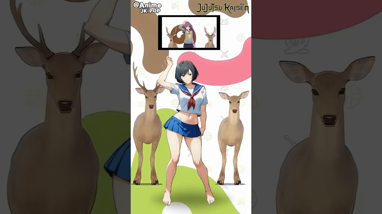 しかのこのこのここしたんたん公式OP [呪術廻戦 Ver] #しかのこのこのここしたんたん #シカ色デイズ #シカ部 #ai #dance #shorts