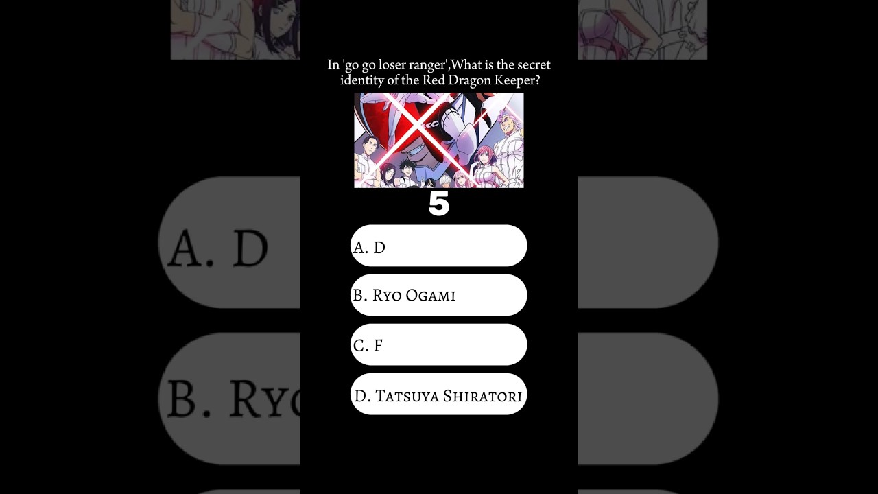 Guess the answer #anime #gogoloserranger #ytshorts #youtubeshorts #アニメ #rangers #manga