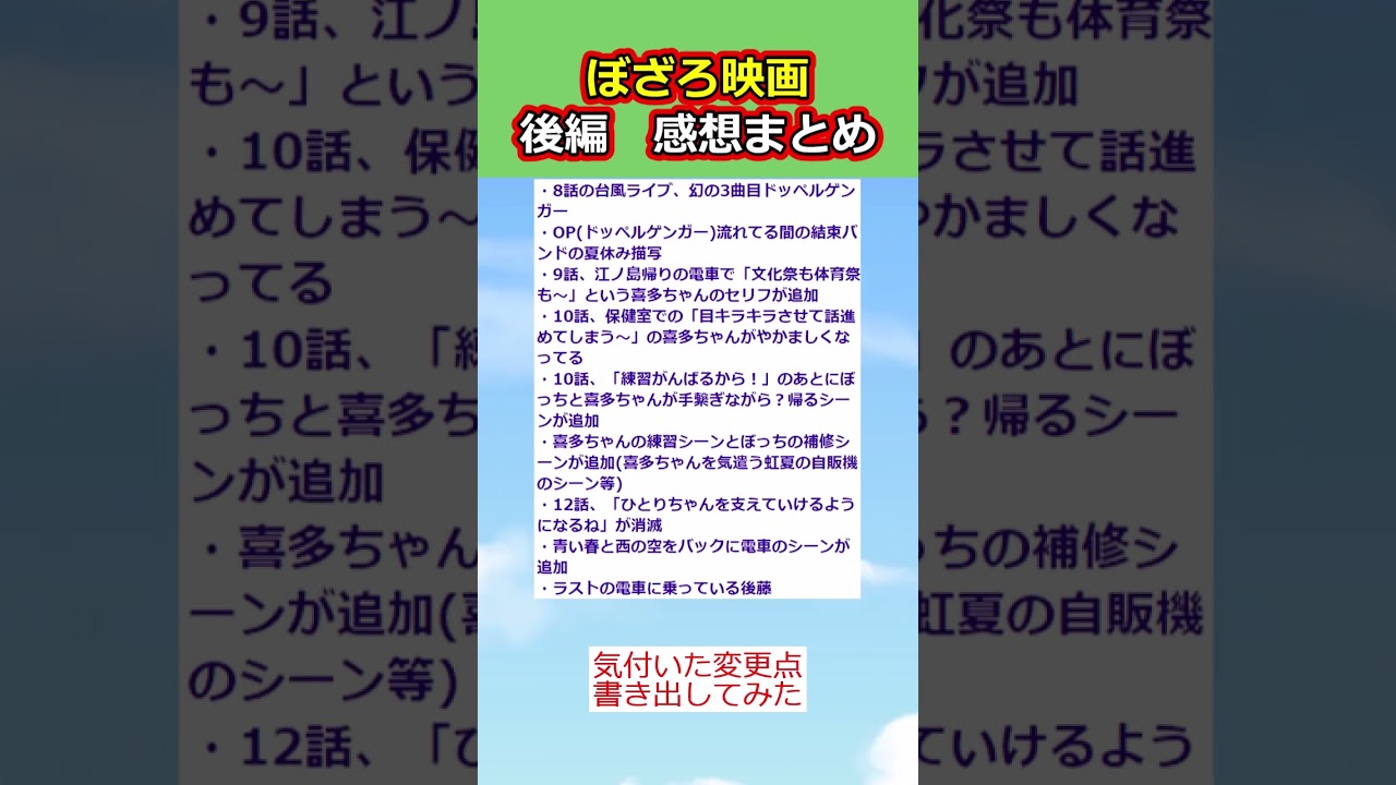 劇場総集編 ぼっち・ざ・ろっく！後編感想！なお2期の発表は無し【反応集】【2ch切り抜き】 #shorts