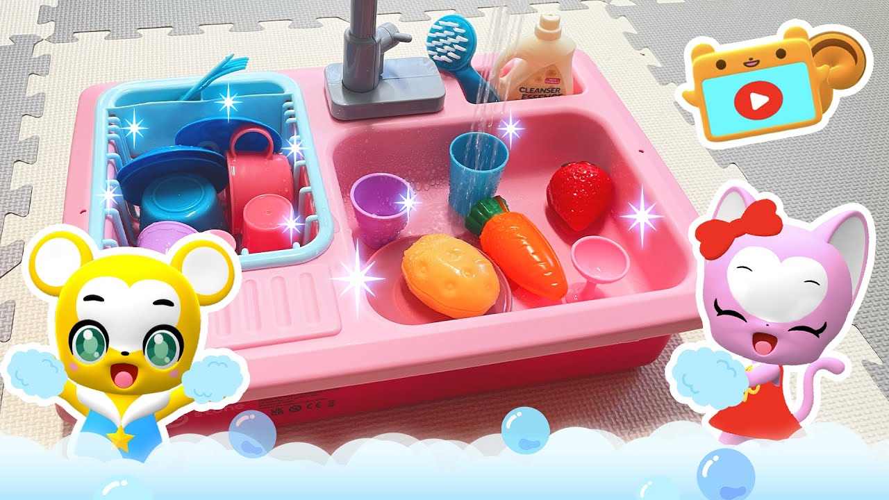 【おままごと】【お手伝い】おもちゃえ使った洗い物ごっこで遊ぼう！★子供向け知育動画★生活習慣