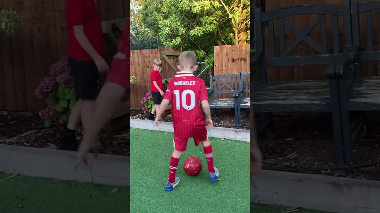 Football through the new gate into the goal