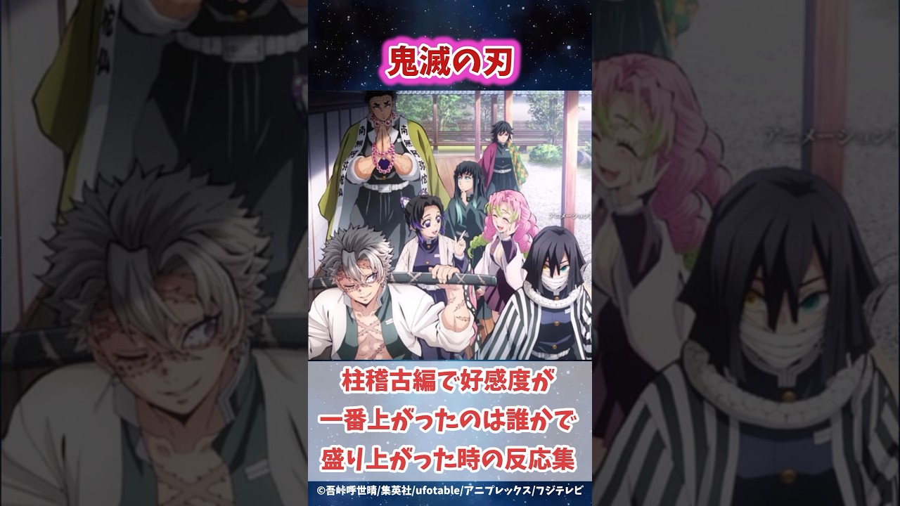 柱稽古編の放送で高感度が一番上がったのは誰かで盛り上がった時の反応集 #鬼滅の刃 #反応集 #shorts #きめつのやいば #柱稽古編  #竈門炭治郎 #鬼滅の刃柱 #無限城 #義勇