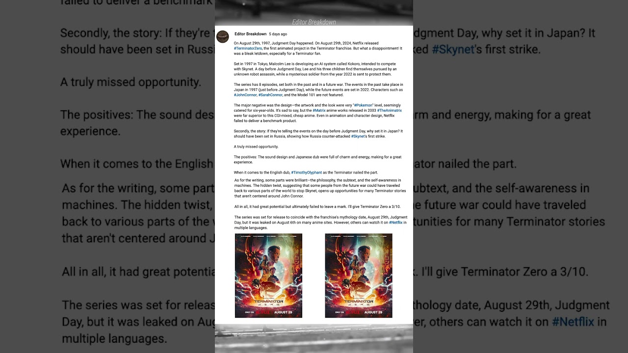 Netflix Anime Terminator Zero Review