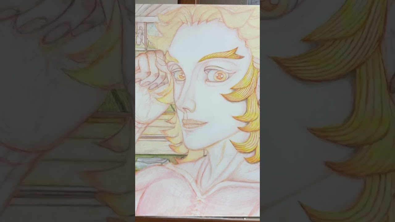 煉獄さんを描く。No.11／耳の絵は「烏は主を選ばない」若宮殿下から頂きました。