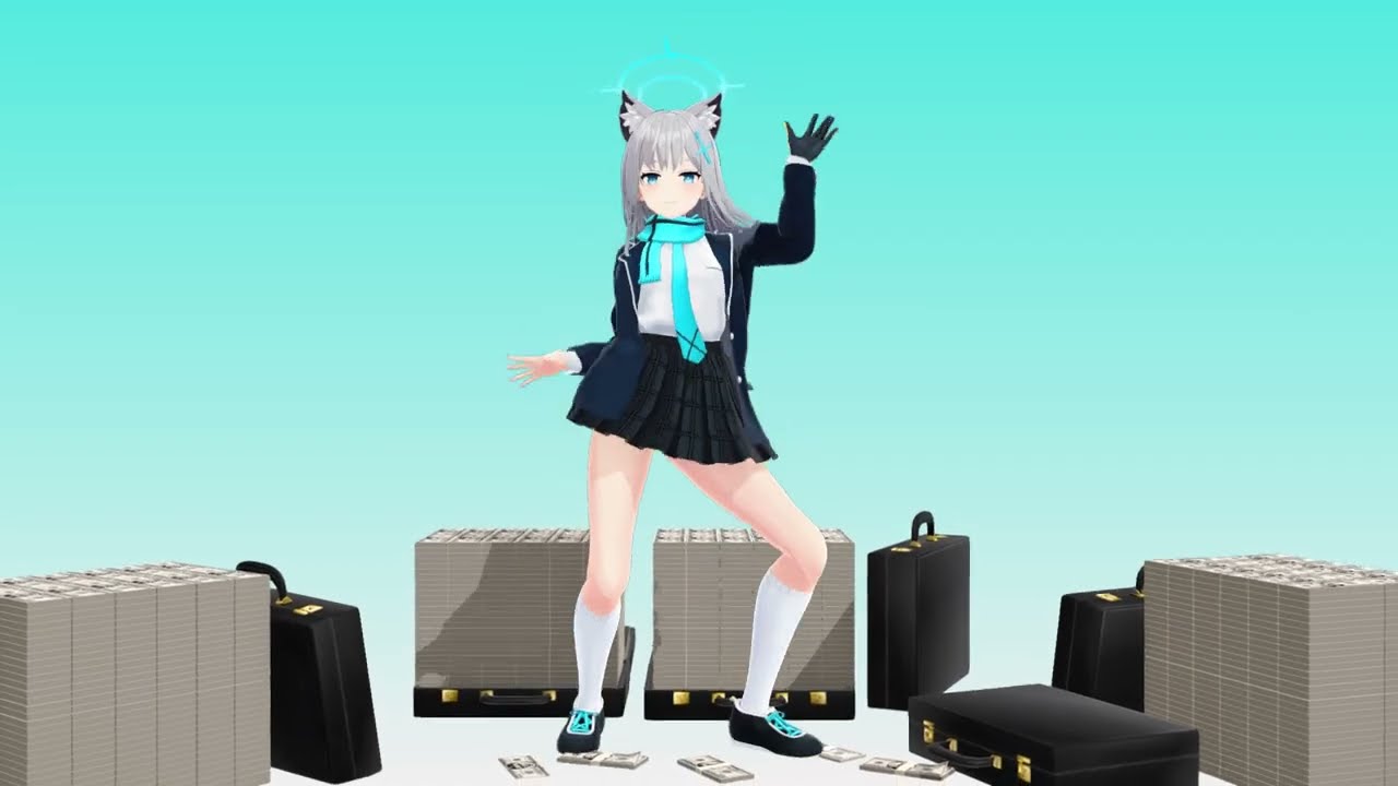 Blue Archive : Sunaookami Shiroko ~ POPPY (PUBG Victory Dance) [MMD]