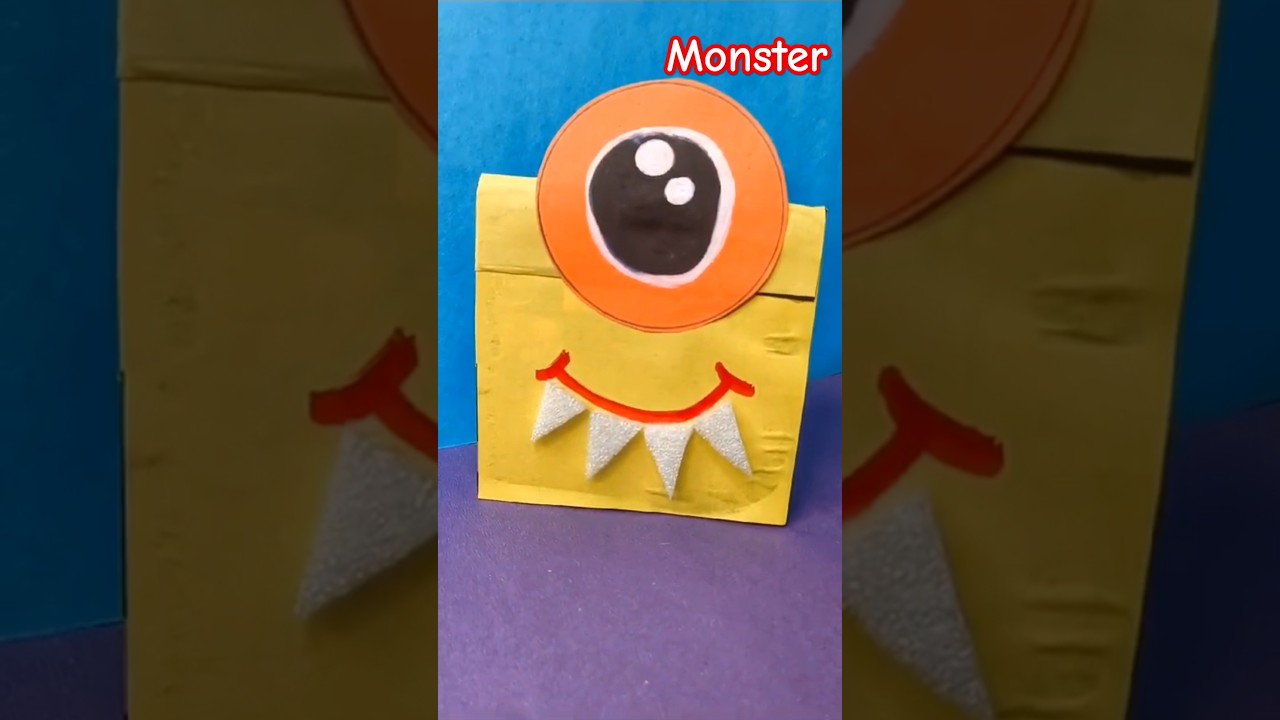 Easy Monster Craft, New Creative Craft ideas #monster #ghost #trending #craft #shorts #youtube #diy