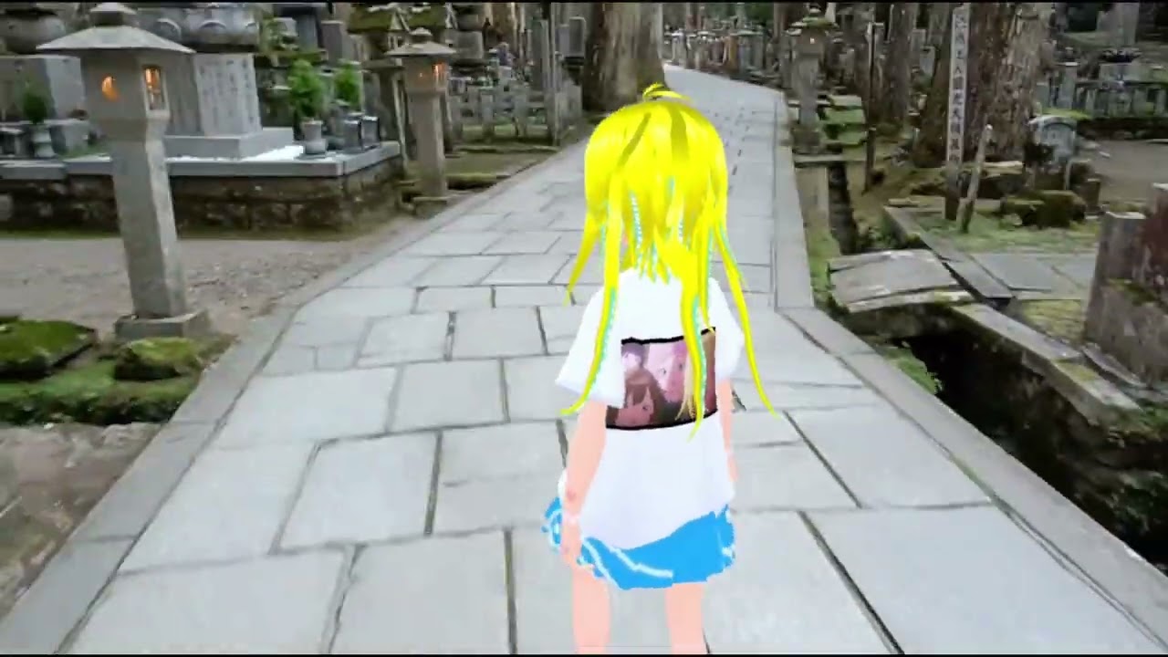 TVアニメ「夜のクラゲは泳げない」、自作ＡＲ版・JELEEちゃんプロトタイプ、高野山で動かしてみた(⋈◍＞◡＜◍)。✧♡