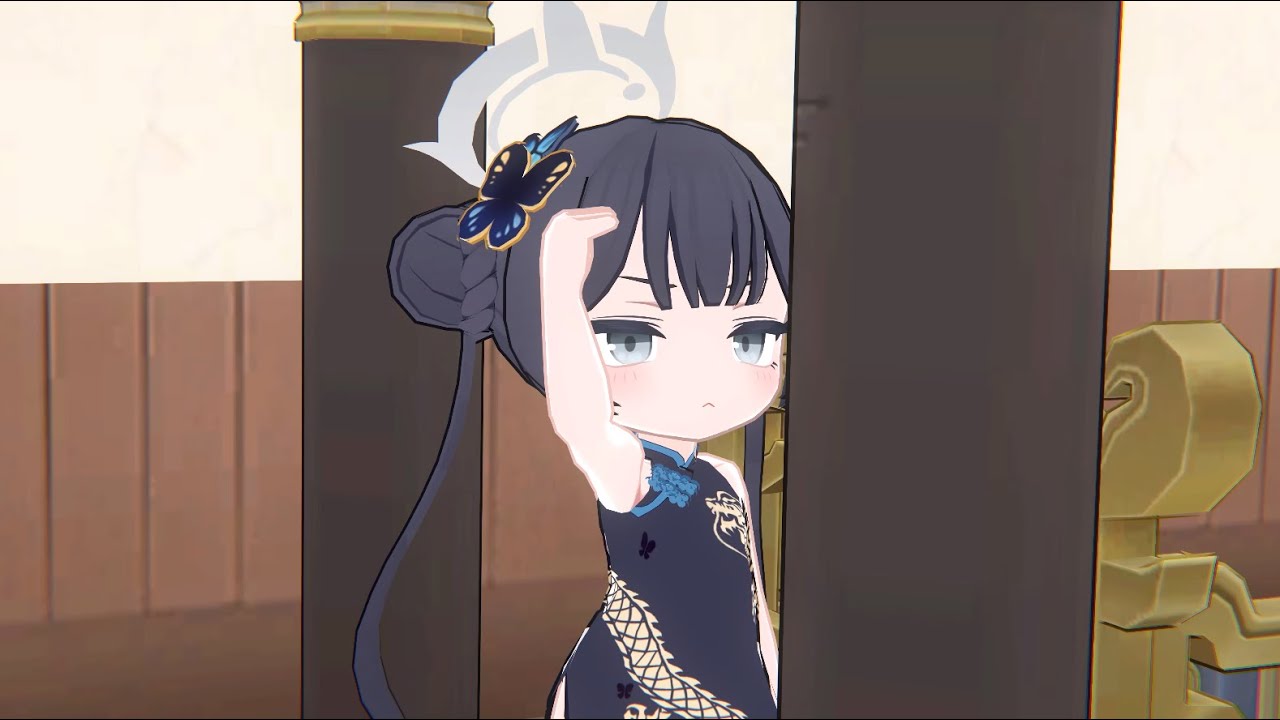 [Blue Archive] Kisaki Banzai stretching Chibi Animation - Close view