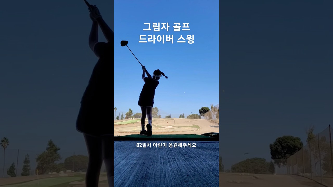 드라이버 스윙 햇빛이 뜨거운 날 그림자 골프 82일차 DAY82 9월29일