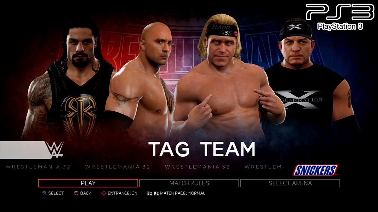 WWE 2K17 PS3 - The Rock & Roman Reigns VS The New Age Outlaws - Tag Team [2K][mClassic]