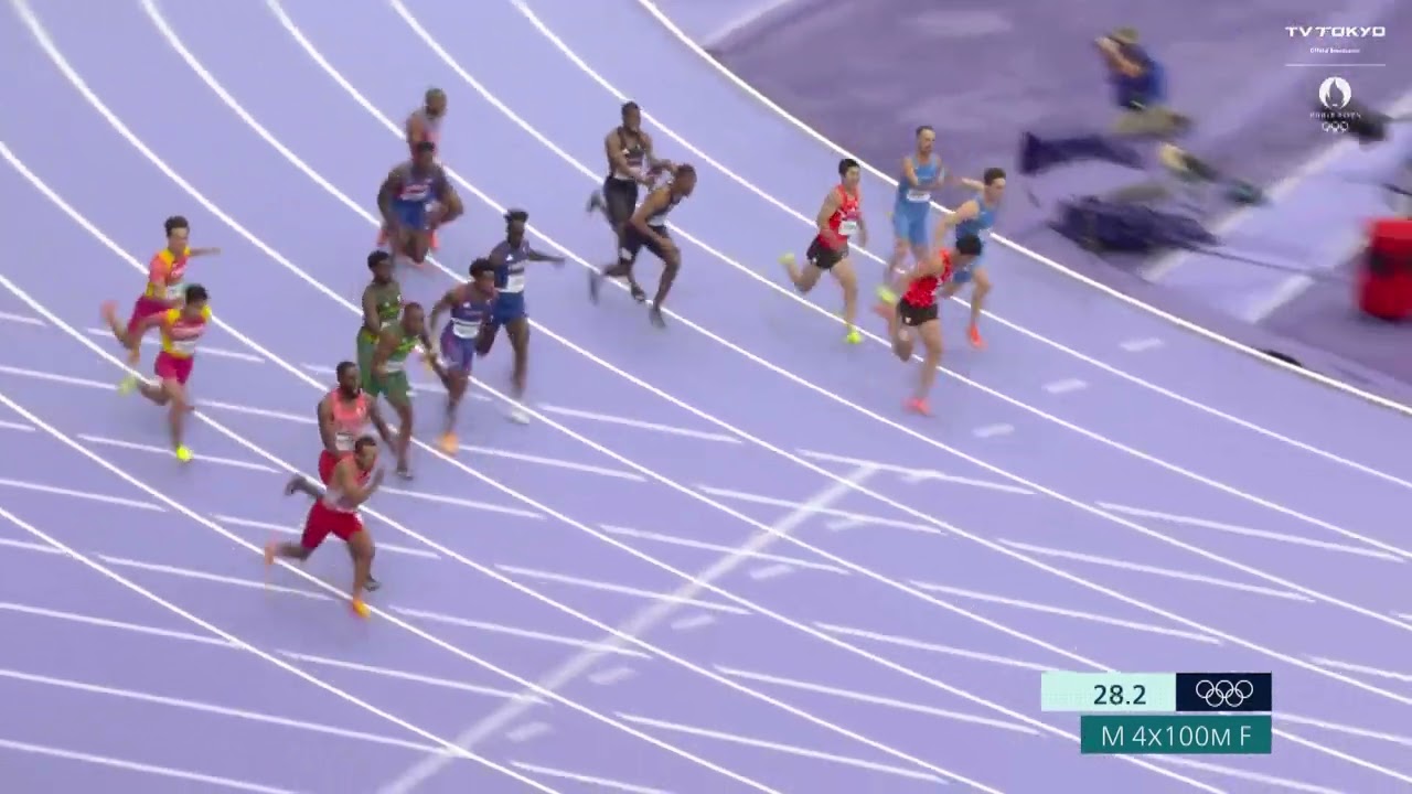 【陸上男子】4×100mリレー 日本はシーズンベストも5位 金メダルはカナダ！アメリカは失格｜パリオリンピック 男子400mリレー決勝