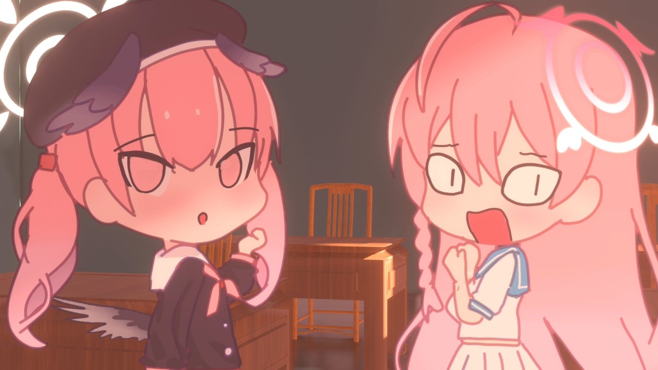 Koharu and Hanako switch body?! | Blue Archive 블루아카이브 ブルアカ blender animation