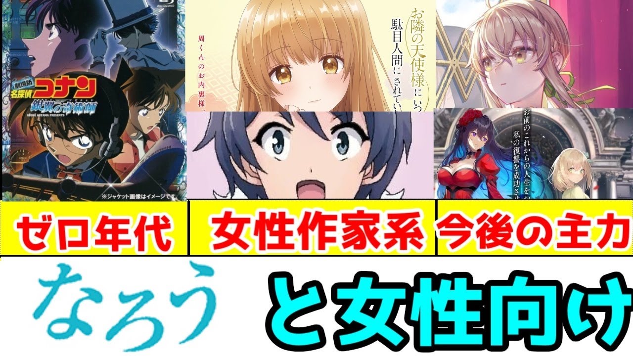 【なろうは20年間ずっと女性向けサイト説】初期のなろうは名探偵コナン二次創作サイトだった！？小説家になろう20周年の歴史、海外のランキングから来る恋愛アニメブーム、そしてカクヨムはなろうを脅かすか