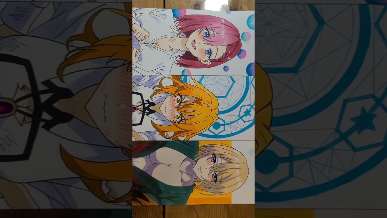 どえろい2024夏アニメの三大ハレンチアニメを描いてみた！「女神のカフェテラス×杖と剣のウィストリア×にごリリ」#shorts #animeart #art #drawing #イラスト#anime