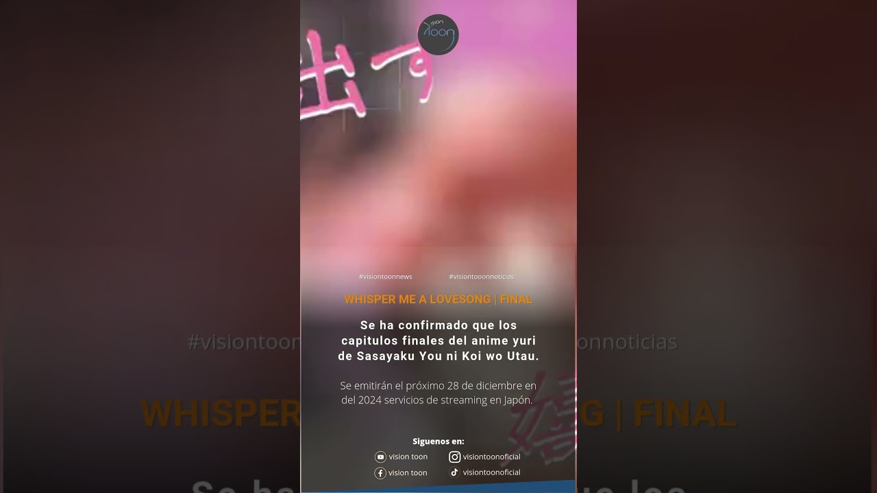 Confirmado el final del #anime #yuri dee #whispermealovesong  #short