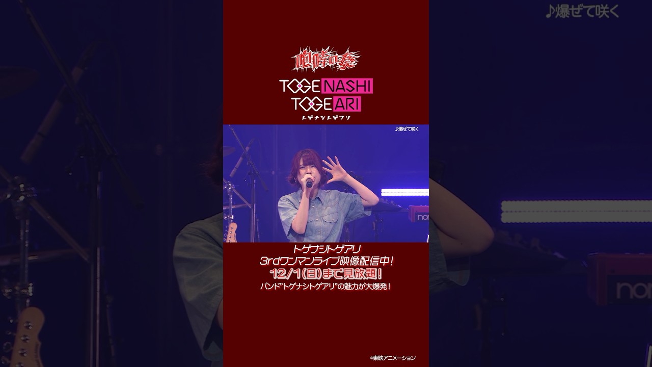 トゲナシトゲアリ 3rd ワンマンライブ“咆哮の奏” 配信映像チラ見せ①チケット発売中