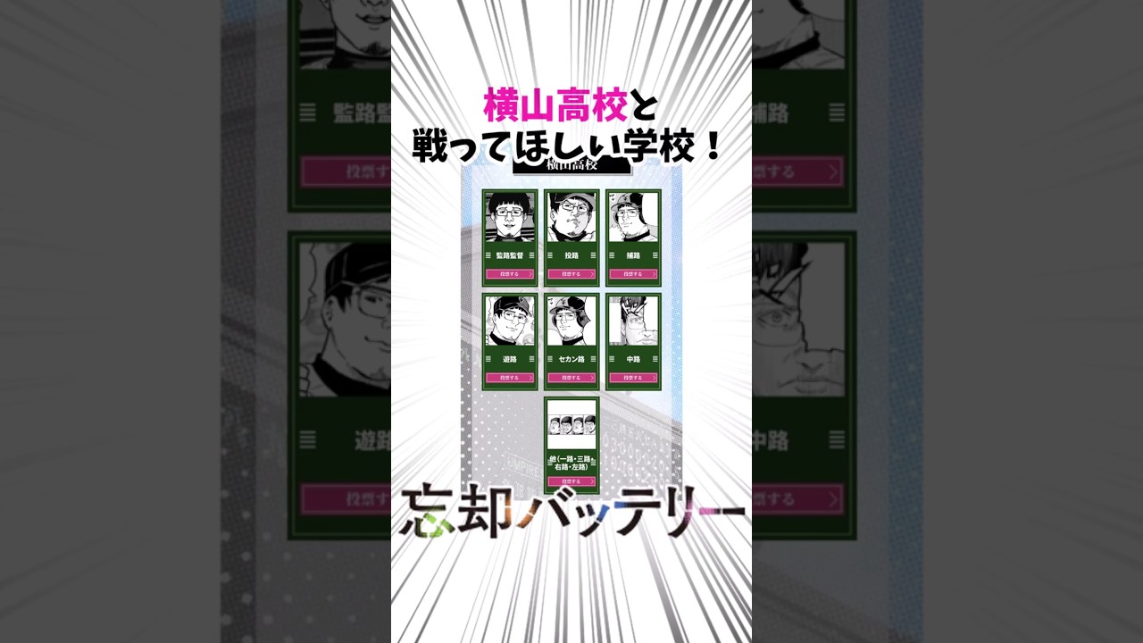 横山高校と戦ってほしい学校を想像して楽しむ読者の反応#Shorts #忘却バッテリー #反応集 #漫画