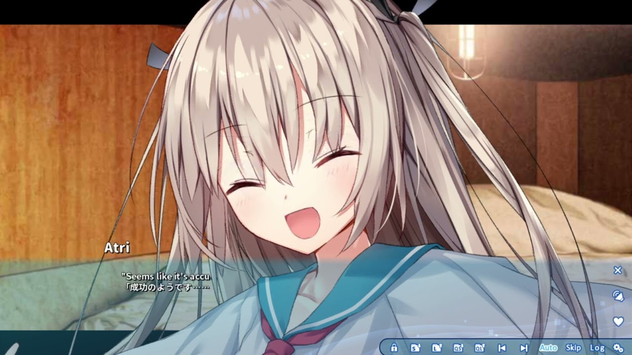 Natsuki embarrassed by Atri - Atri: My Dear Moments (visual novel) scene - Eng-jpn text