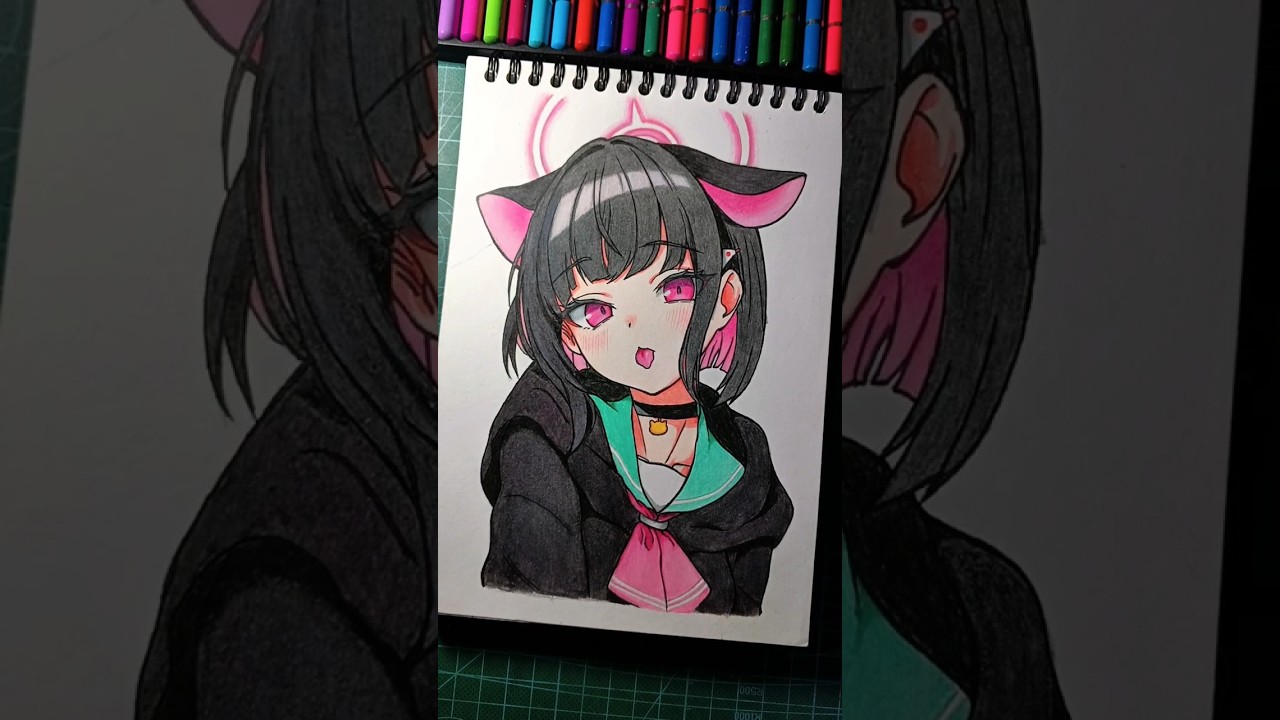 KYOUYAMA KAZUSA (杏山カズサ) Blue Archive (ブルーアーカイブ) 【イラストメイキ ング】#イラストレーター #drawing #anime  #ブルーアーカイブ