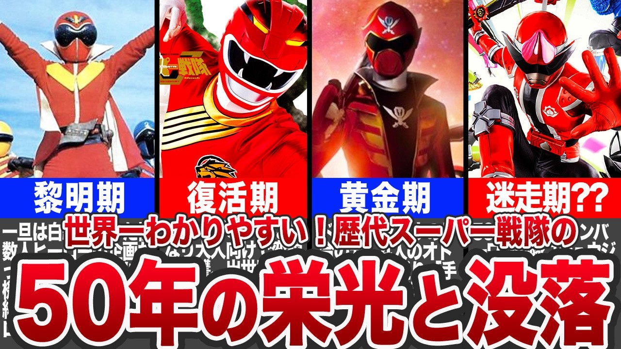 【快挙】栄光と没落の50年！世界一わかりやすいスーパー戦隊進化の歴史【ゆっくり解説】