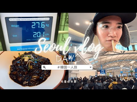 【Vlog】韓国一人旅Day3|空港グルメから免税爆買い