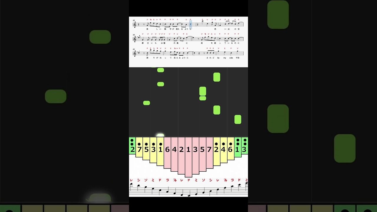 ライラック/Mrs. GREEN APPLE　カリンバ　見るだけで演奏できる　楽譜　17キーカリンバ演奏　　2024日本レコード大賞受賞曲　忘却バッテリー　Aメロ