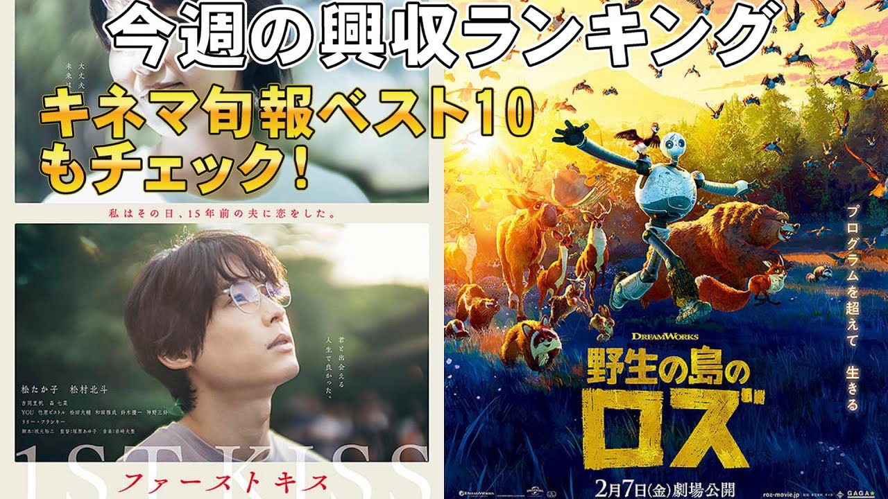 キネマ旬報ベスト10もチェック【俺的映画速報Vol.307】【興収 興行収入 興収ランキング 全米 ファーストキス 野生の島のロズ 366日 ショウタイムセブン 映画 若者のすべて 松村北斗】
