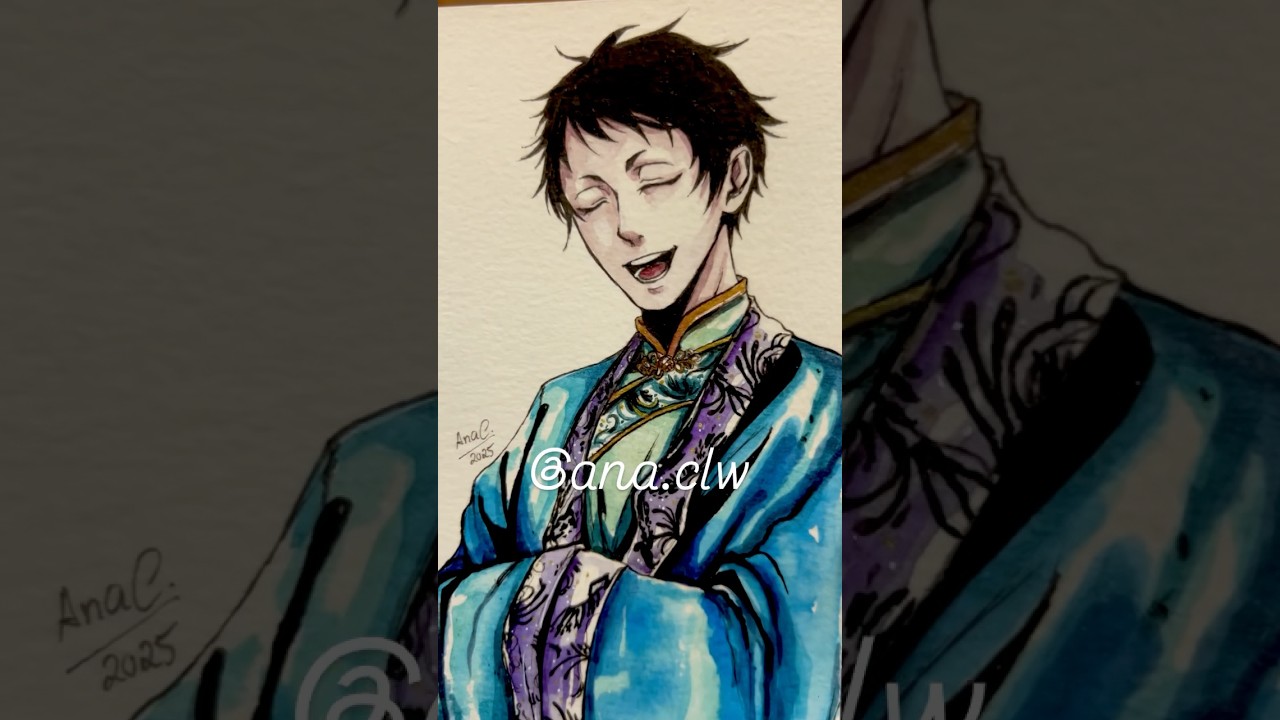 Lau from [BLACK BUTLER] in watercolor 🎋 ☕️• #blackbutler #kuroshitsuji #黒執事 •