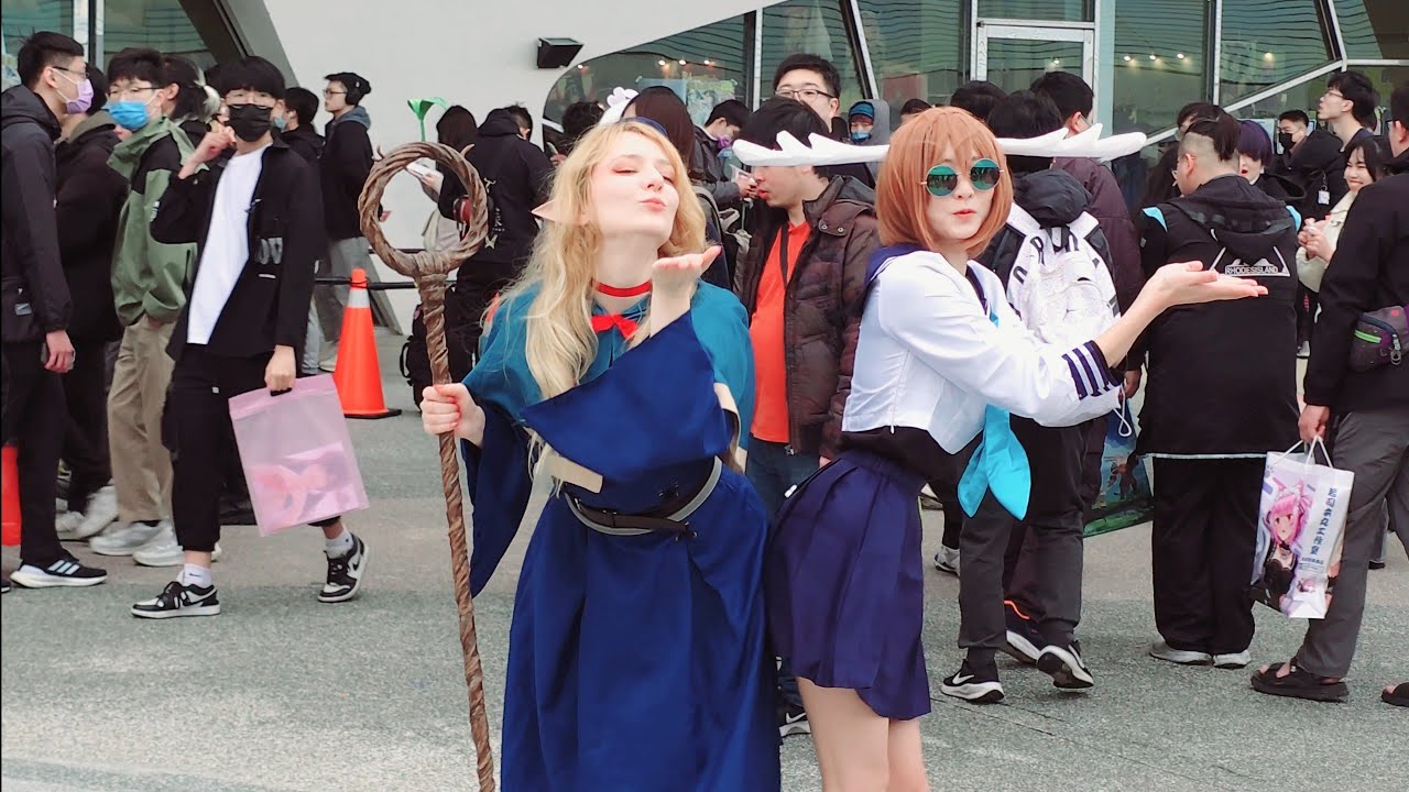 FF44-Cosplay:瑪露西爾(迷宮飯) & 鹿乃子乃子(鹿乃子乃子虎視眈眈)-Coser:Evangelina & 三色にゃんこ