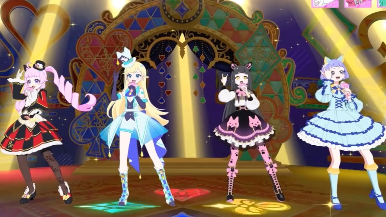 【ひみつのアイプリ】マジシャンキャットで「Perfect STARS」 みつき つむぎ ひまり チィ