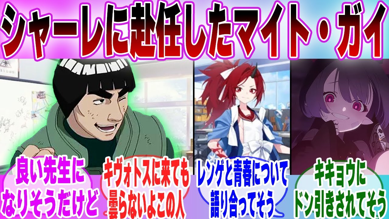 【IF】「 ブルアカ×NARUTO もしもマイト・ガイがシャーレの先生に就任したら…」に対する先生達の反応集【ブルーアーカイブ】【ブルアカアニメ】【NARUTO】【クロスオーバー】【ブルアカ】