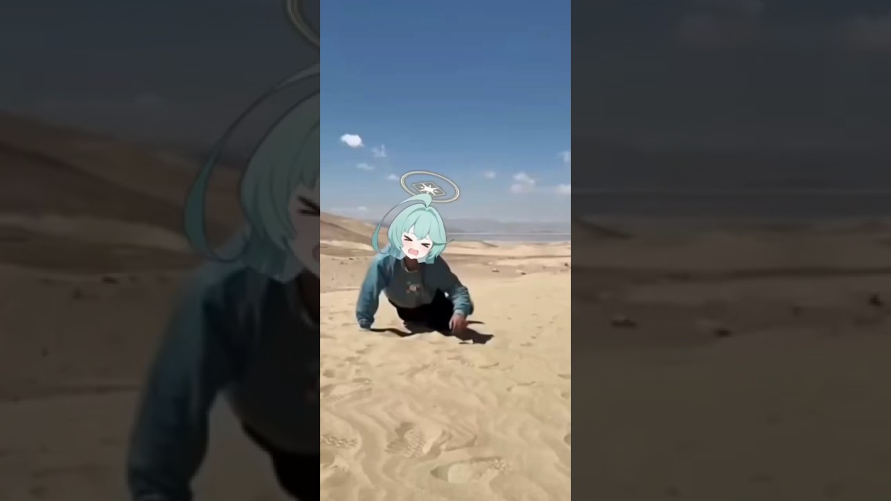 【ブルアカ】アビドス砂漠で干からびるユメ先輩を捉えた貴重な映像 #ブルアカ  #ブルーアーカイブ #anime #shortvideo #shorts #short