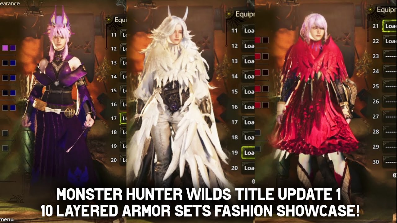 Monster Hunter Wilds Title Update 1 – 10 Layered Armor Sets Fashion Showcase!